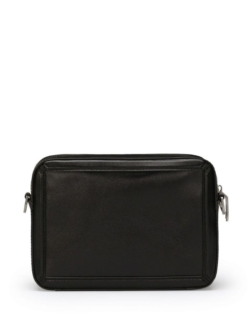 Plaque Leather Shoulder Bag