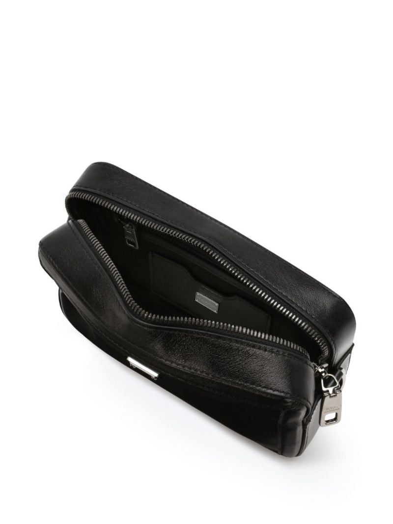Plaque Leather Shoulder Bag