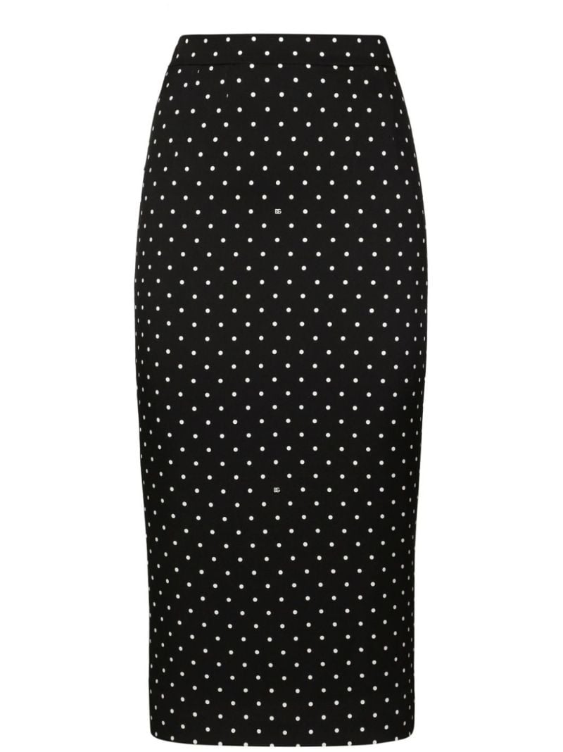 Black Polka Dot Pencil Skirt
