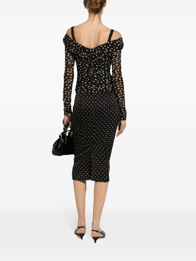 Black Polka Dot Pencil Skirt
