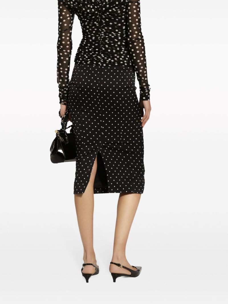 Black Polka Dot Pencil Skirt