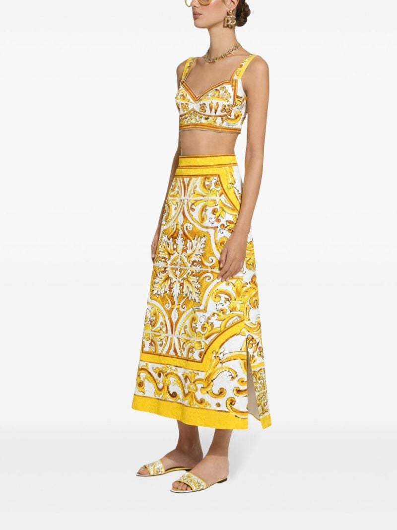 Majolica-print Midi Skirt