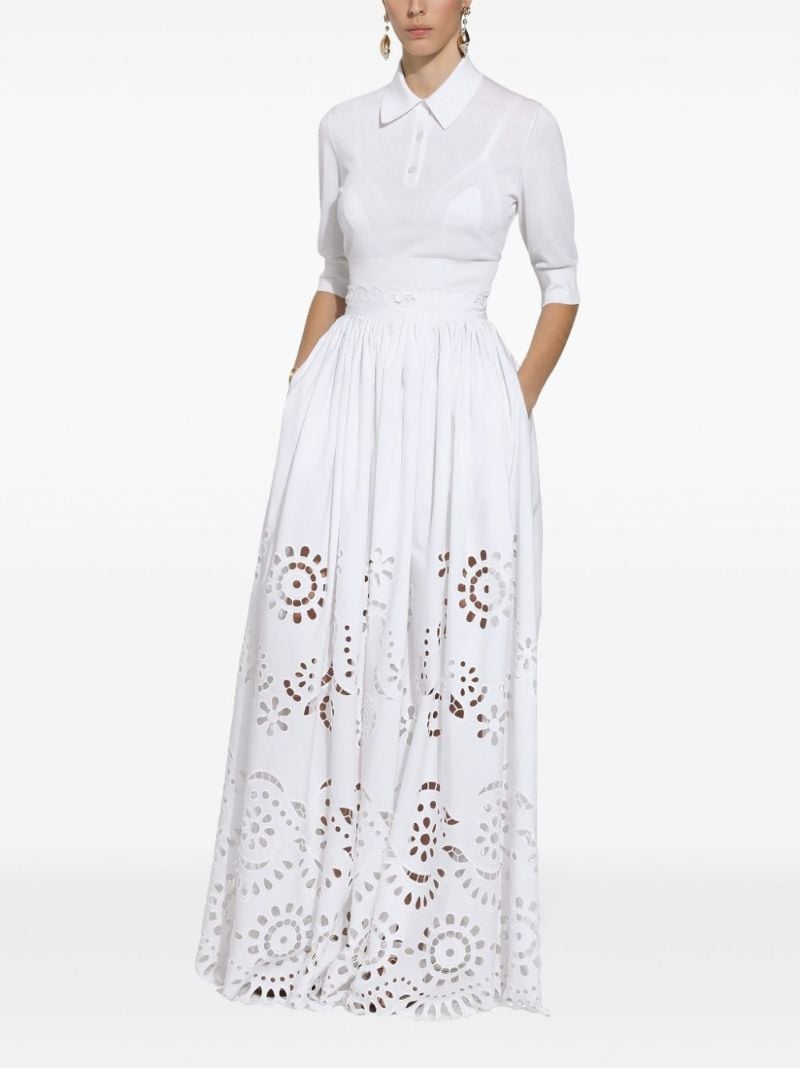 White Broderie Anglaise Long Skirt
