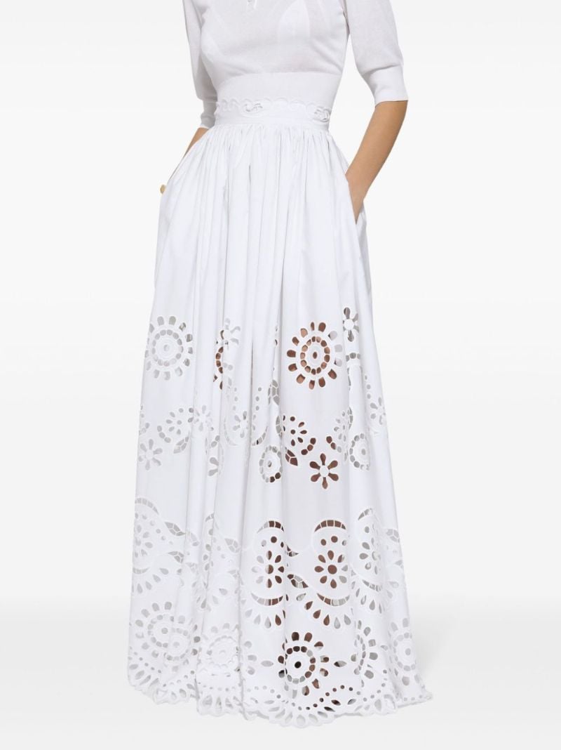 White Broderie Anglaise Long Skirt