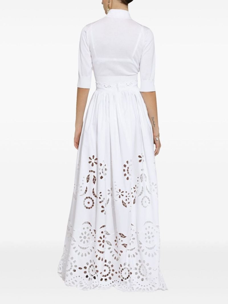 White Broderie Anglaise Long Skirt
