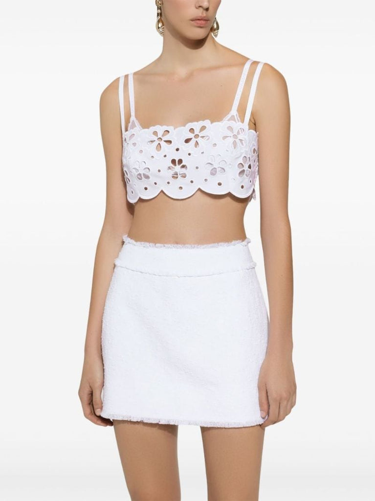 White Tweed Mini Skirt