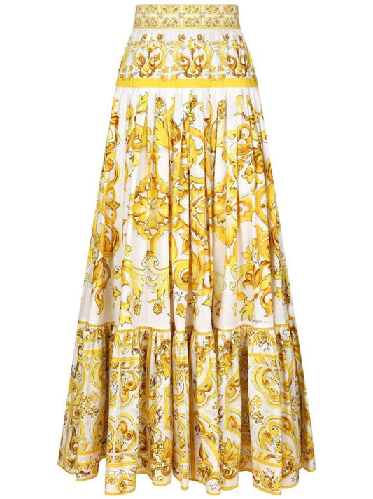 Majolica-print Maxi Skirt