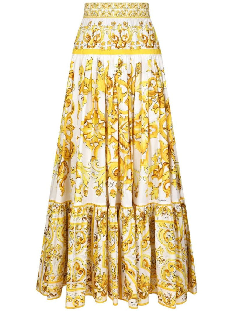 Majolica-print Maxi Skirt