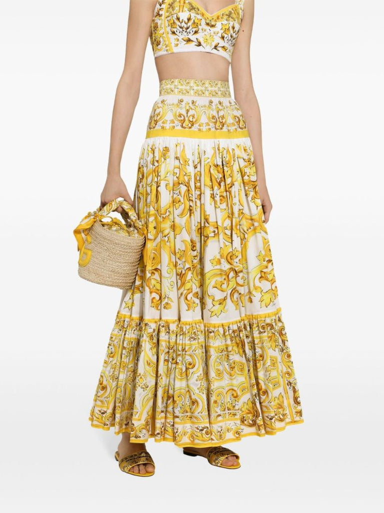 Majolica-print Maxi Skirt