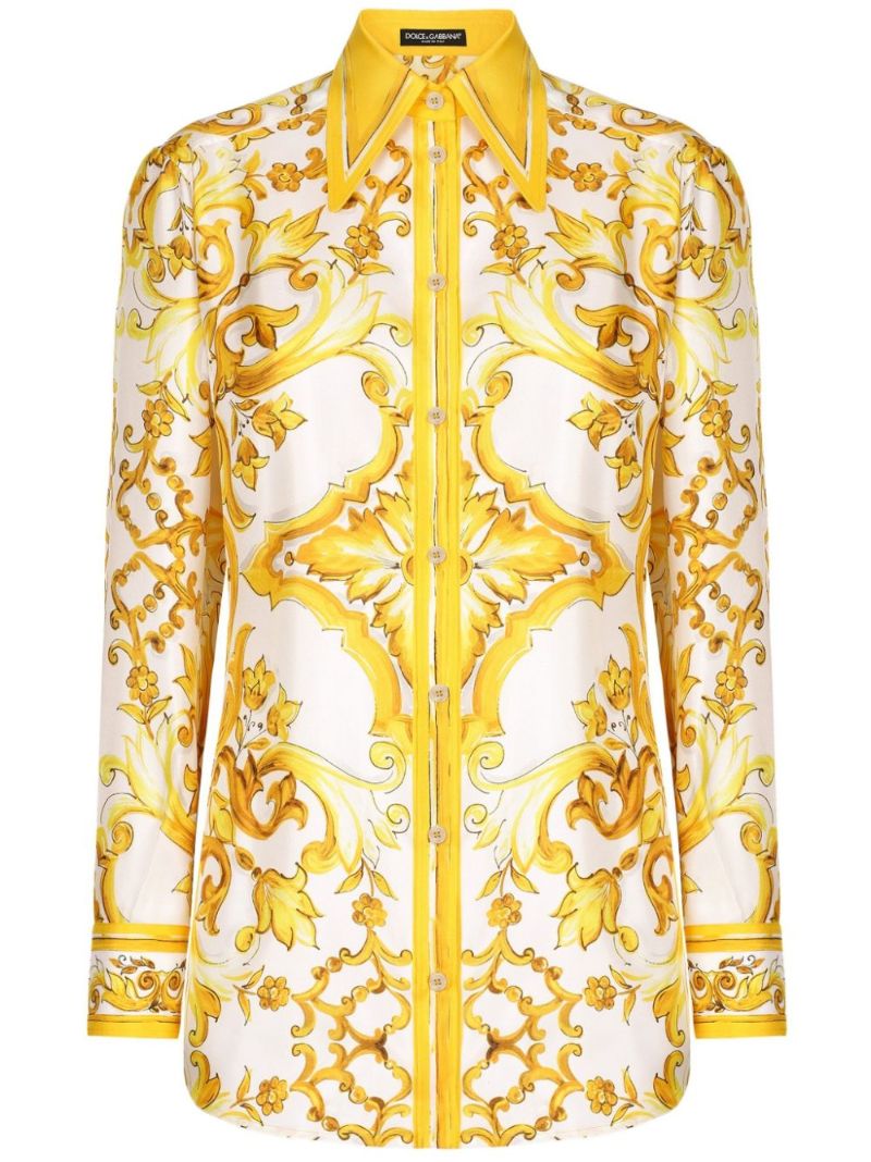 Majolica-print Silk Shirt