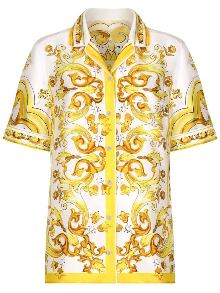 Majolica-print Silk Shirt