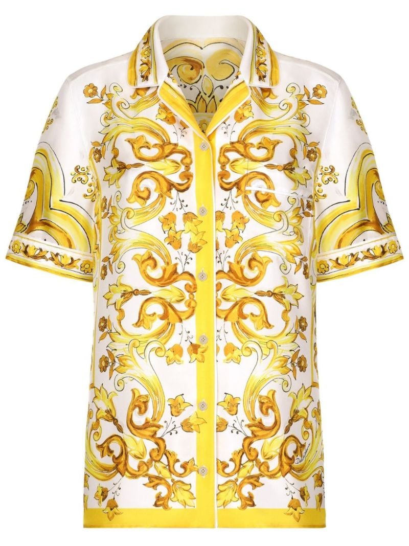 Majolica-print Silk Shirt