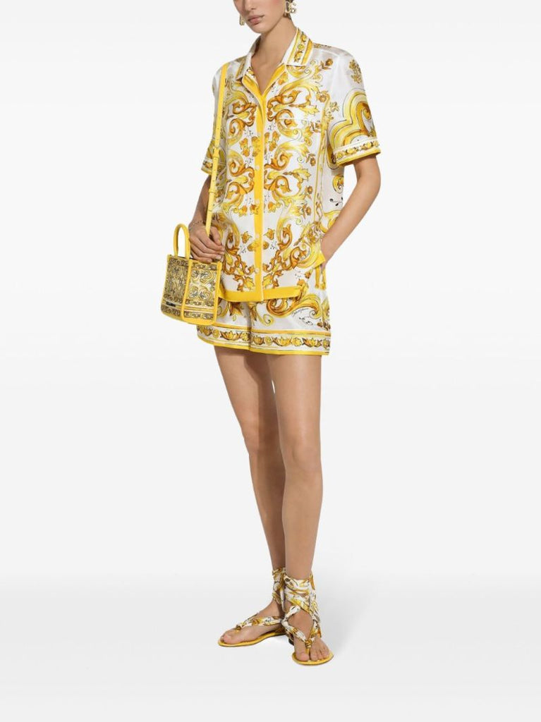 Majolica-print Silk Shirt