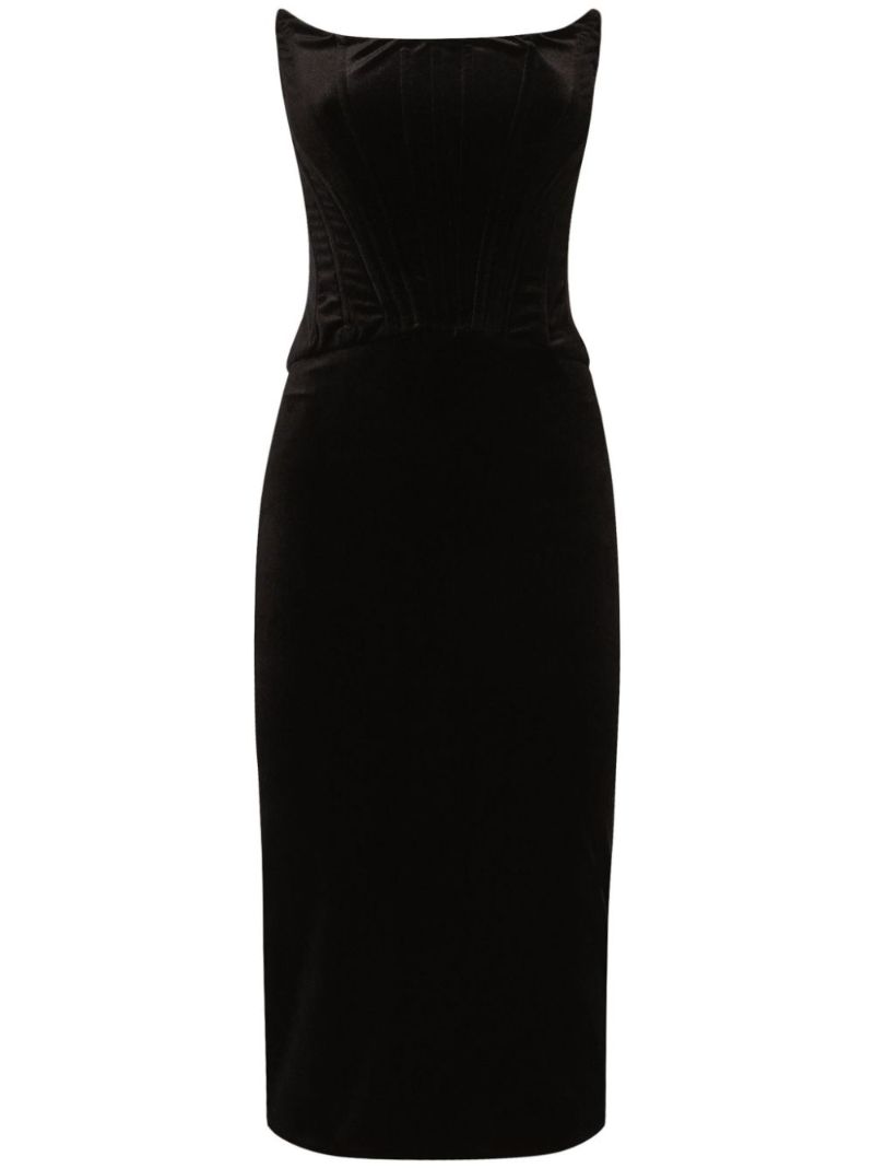 Corset Strapless Midi Dress