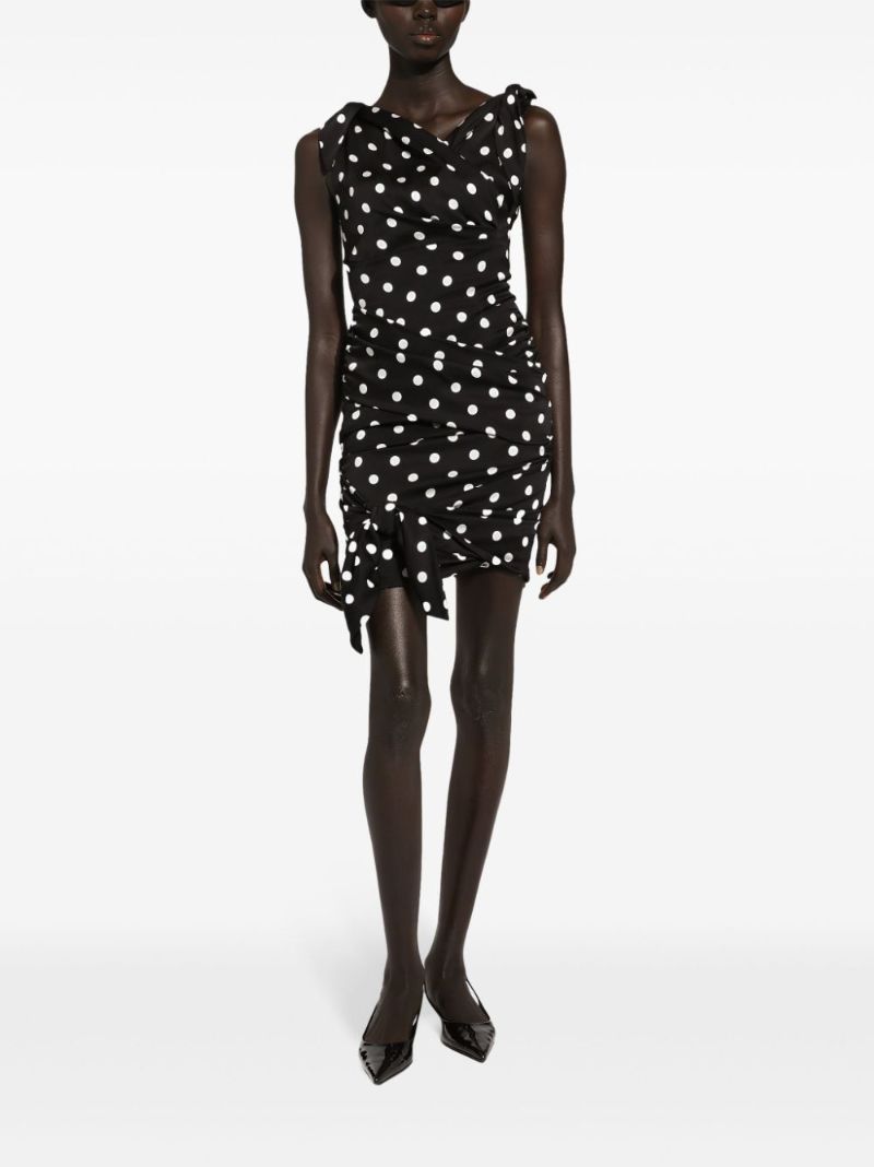 Black Silk Draped Dress