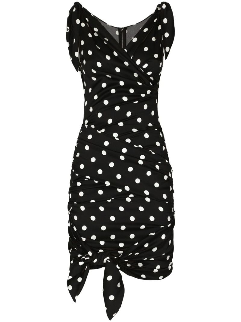 Black Silk Draped Dress