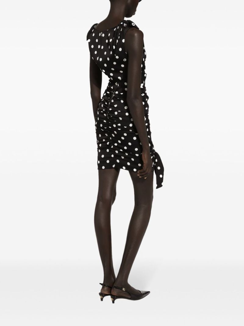 Black Silk Draped Dress