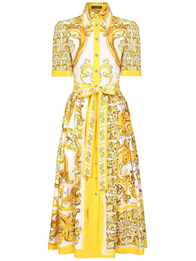 Majolica-print Midi Dress