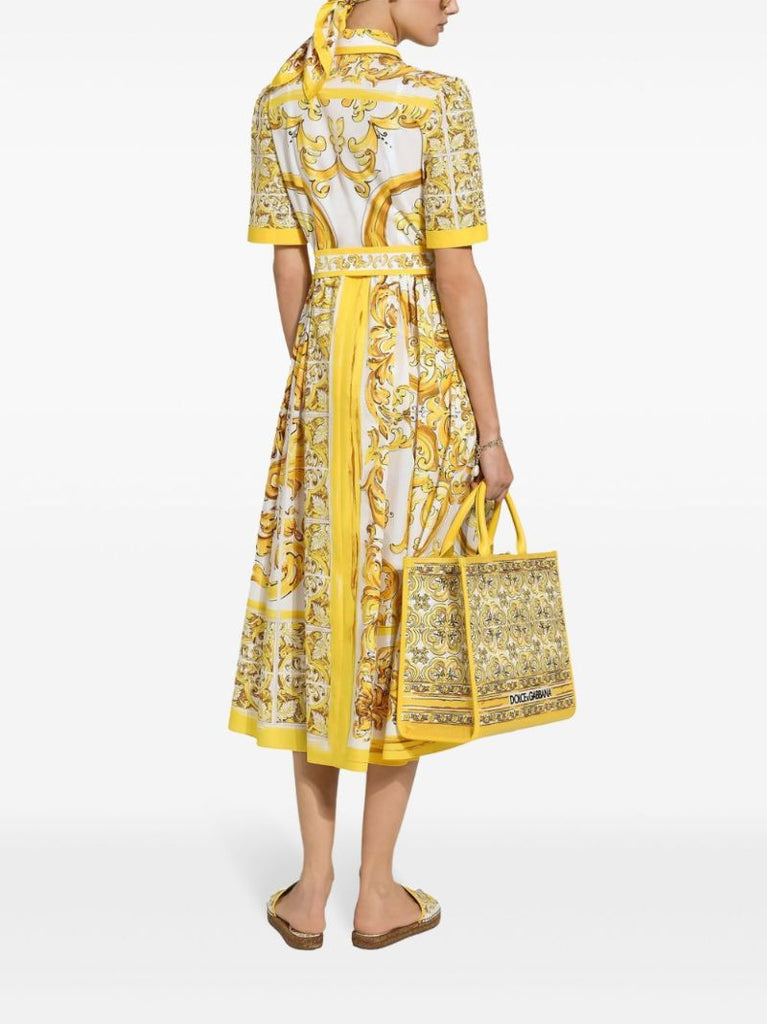 Majolica-print Midi Dress