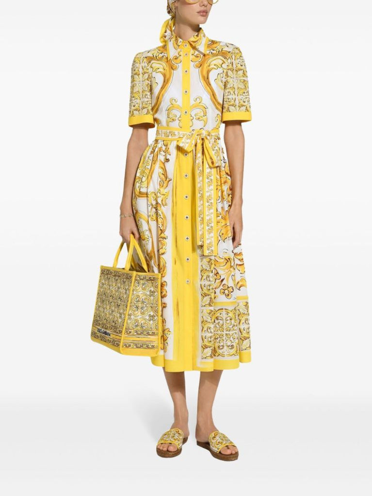 Majolica-print Midi Dress