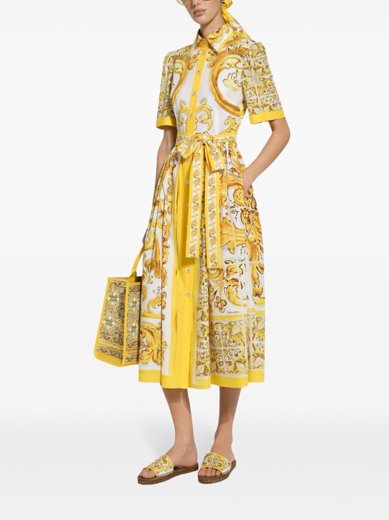 Majolica-print Midi Dress