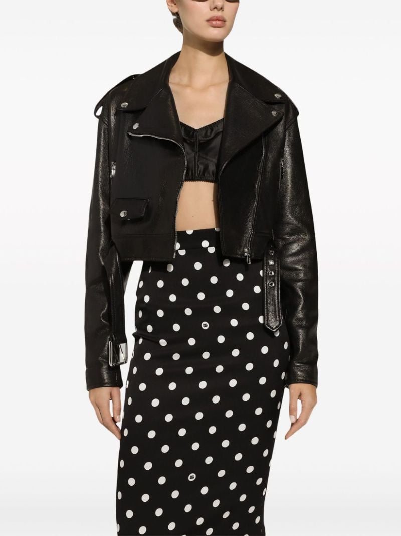 Black Cropped Biker Jacket