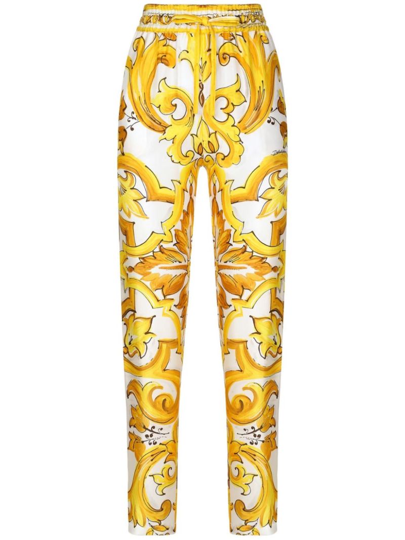 Majolica-print Slim Trousers