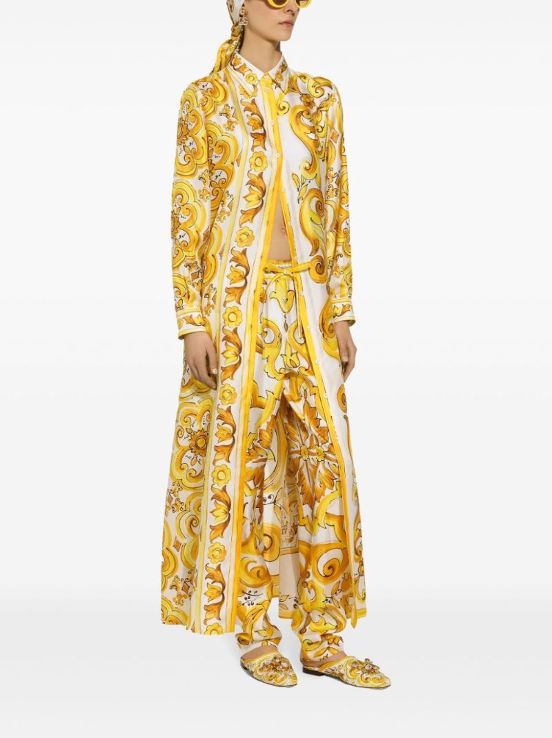 Majolica-print Slim Trousers