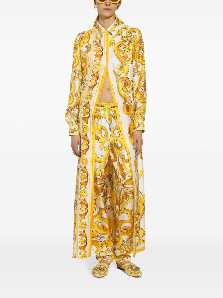 Majolica-print Slim Trousers