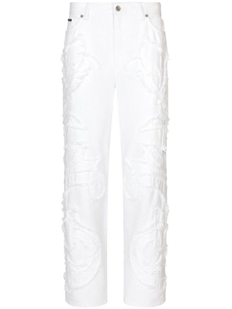 Embroidered Boyfriend Jeans