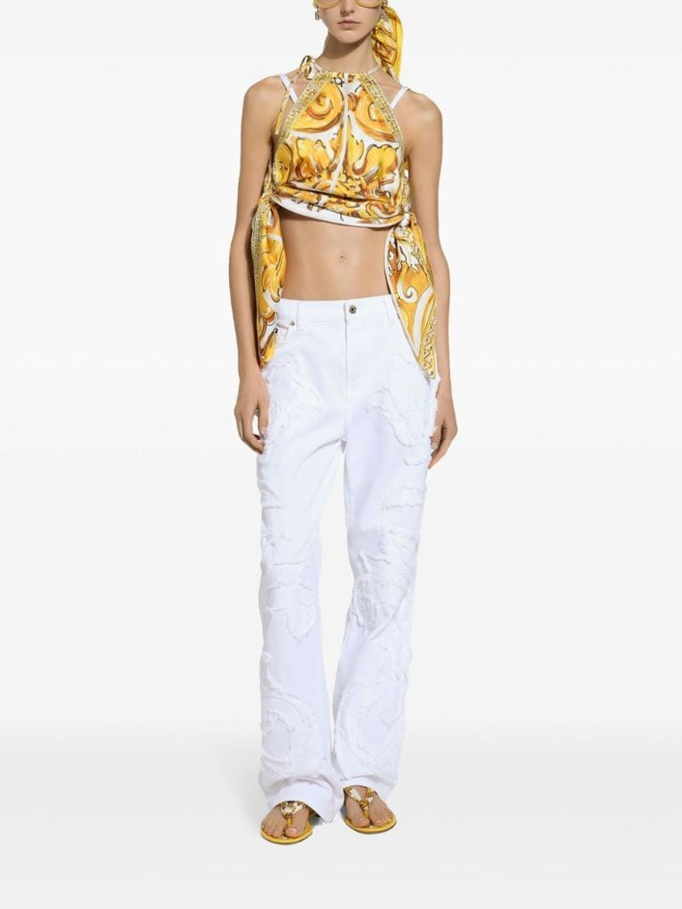 Embroidered Boyfriend Jeans