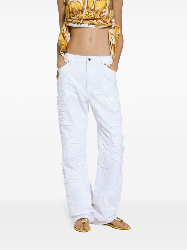 Embroidered Boyfriend Jeans