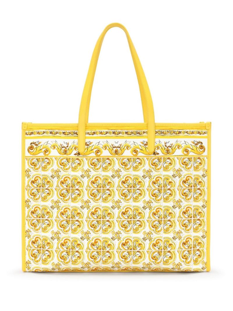 Large Majolica-print Tote Bag