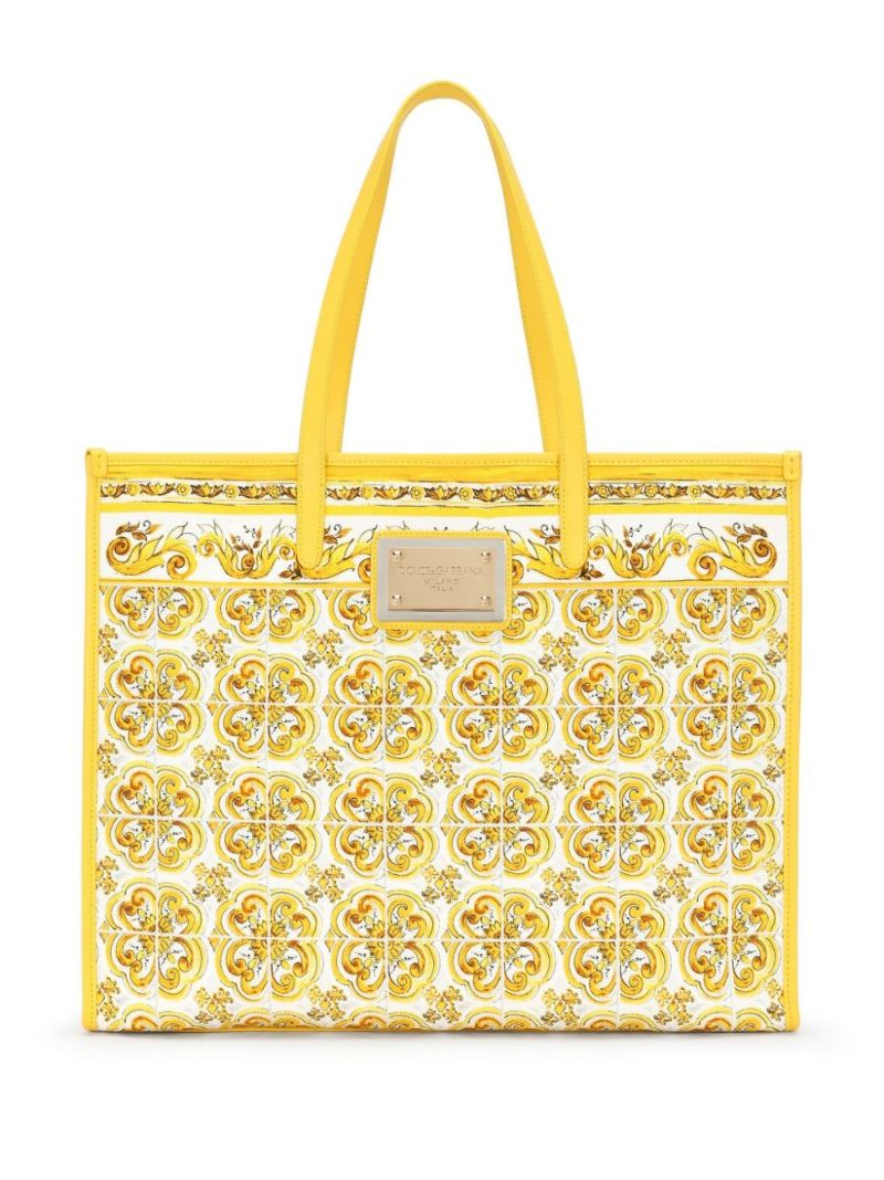 Large Majolica-print Tote Bag