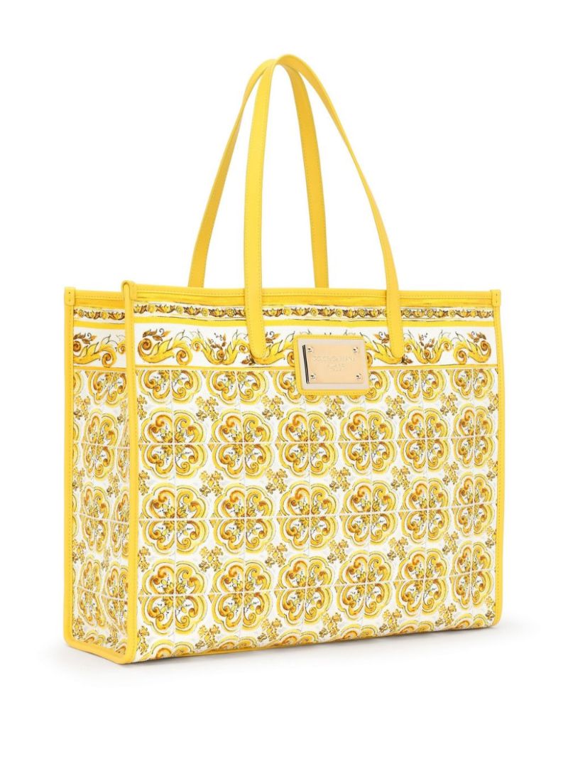 Large Majolica-print Tote Bag