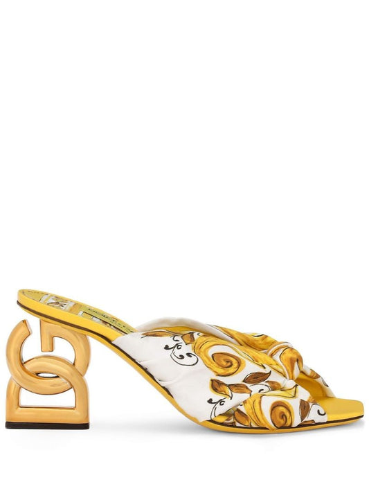75mm Dg Majolica-print Mules