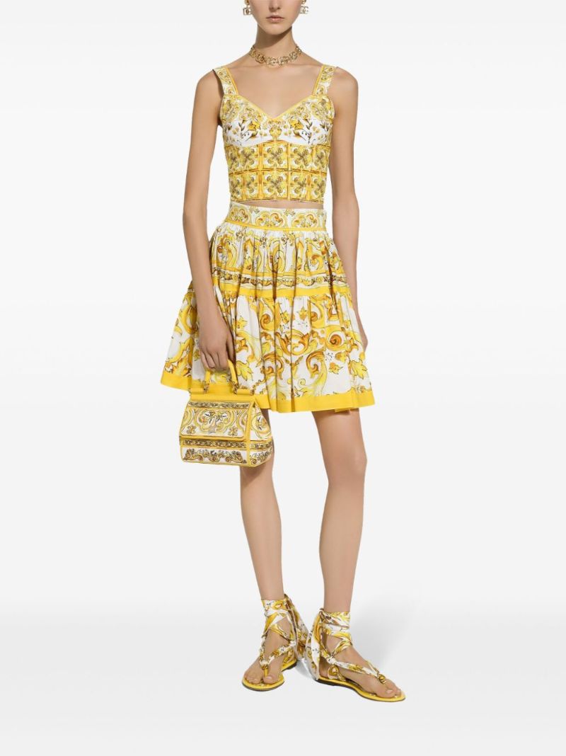 Yellow Majolica Pleated Skirt