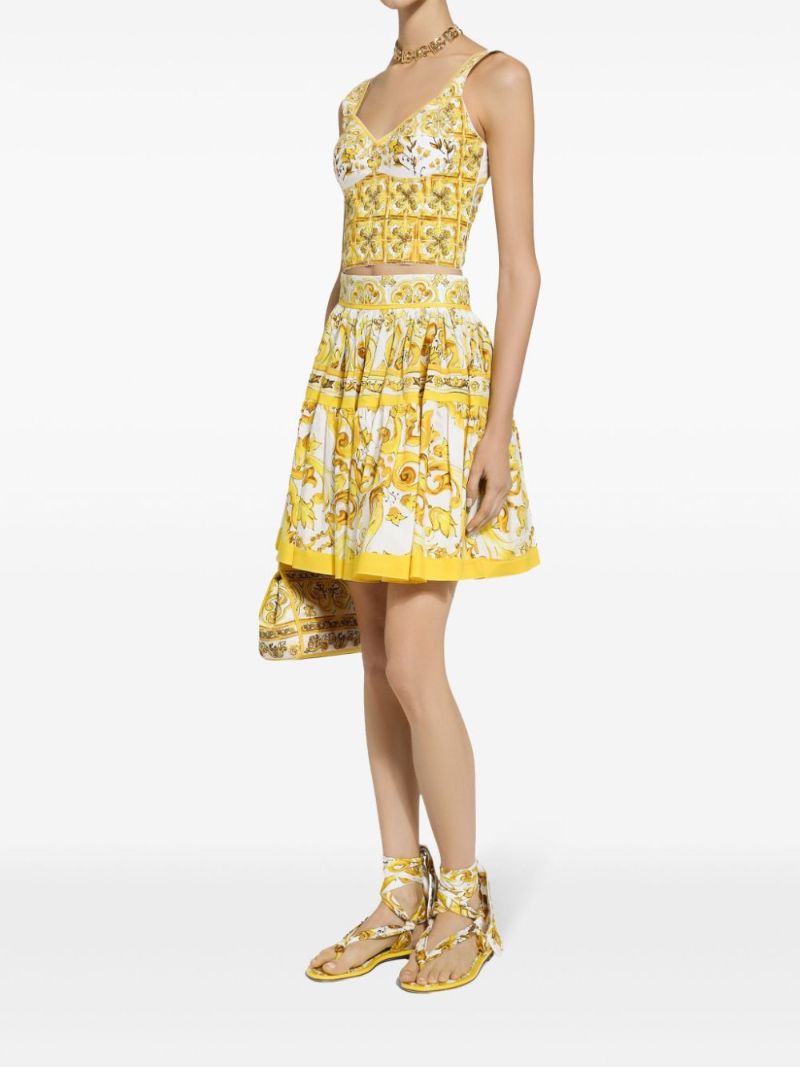 Yellow Majolica Pleated Skirt