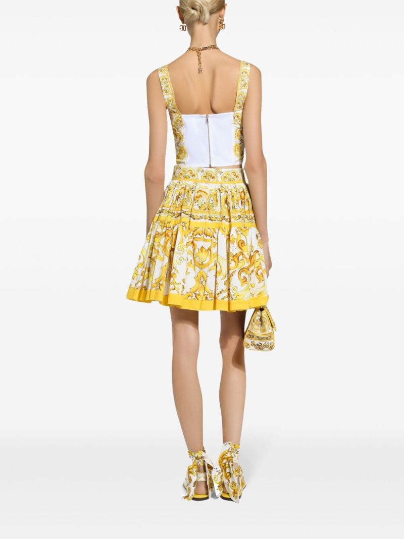 Yellow Majolica Pleated Skirt