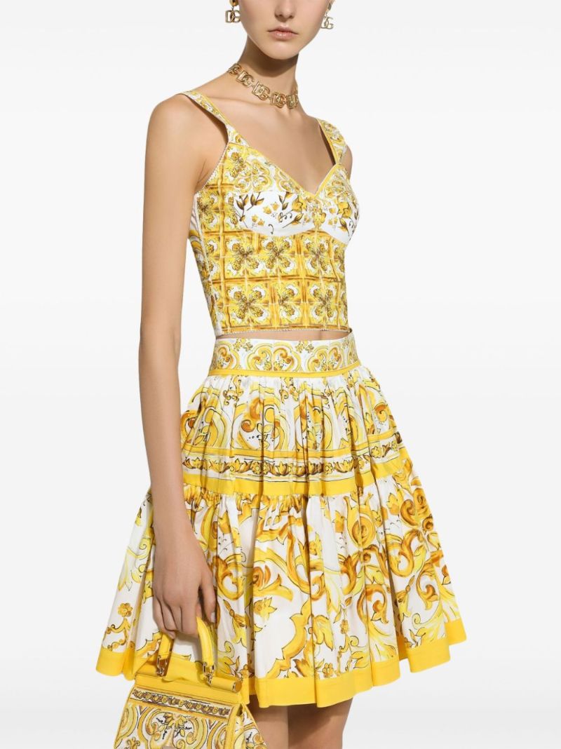 Yellow Majolica Pleated Skirt