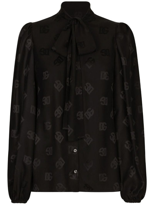 Dg-jacquard Silk Shirt