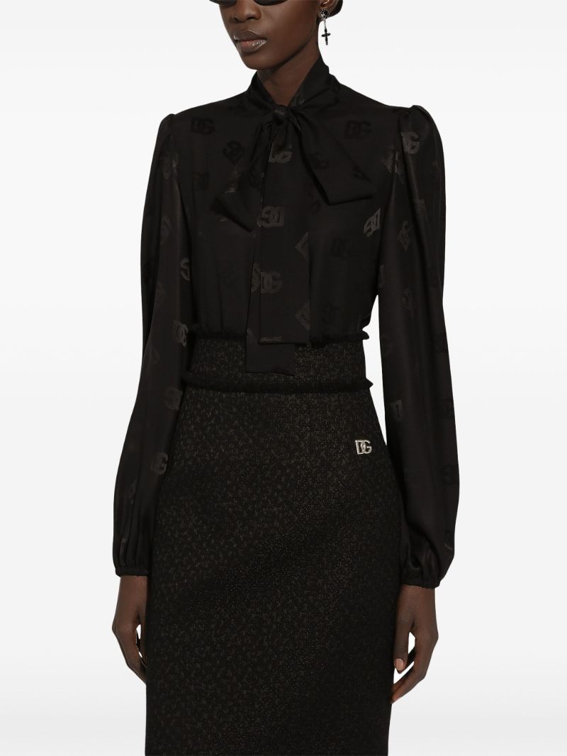 Dg-jacquard Silk Shirt