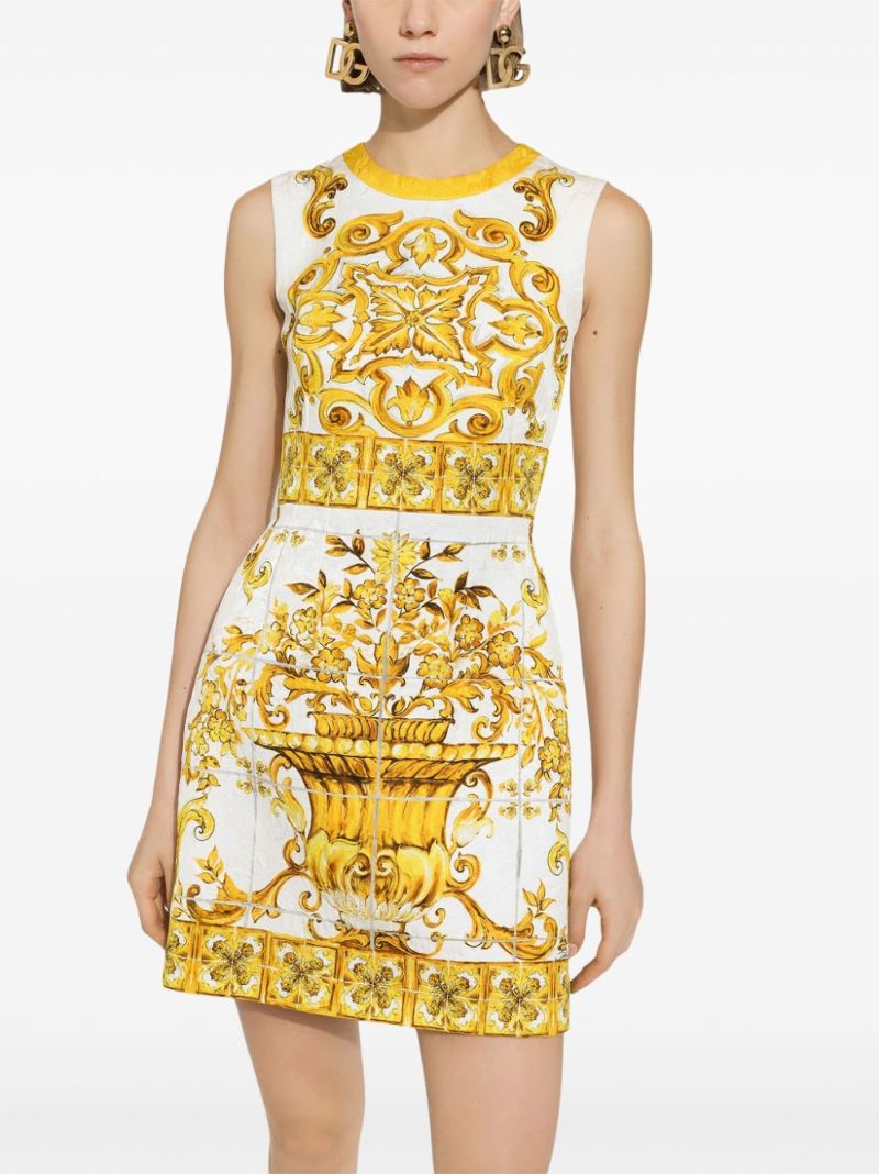Yellow Majolica Brocade Dress