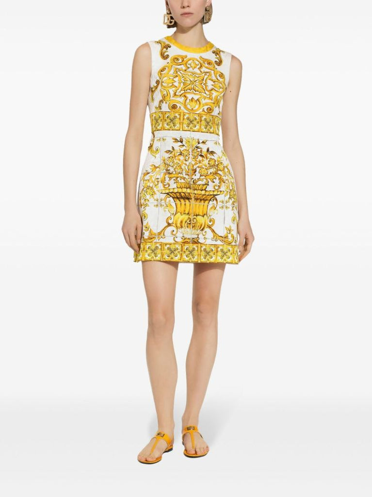 Yellow Majolica Brocade Dress