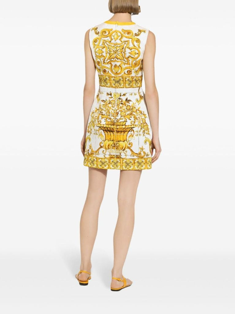 Yellow Majolica Brocade Dress