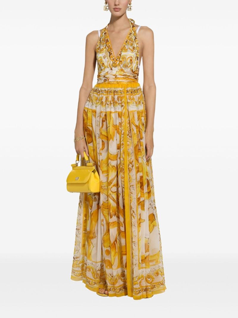 Yellow Majolica Silk Dress