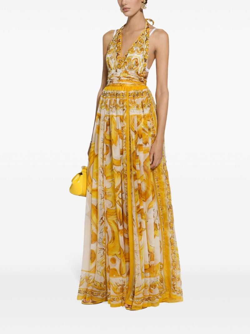 Yellow Majolica Silk Dress