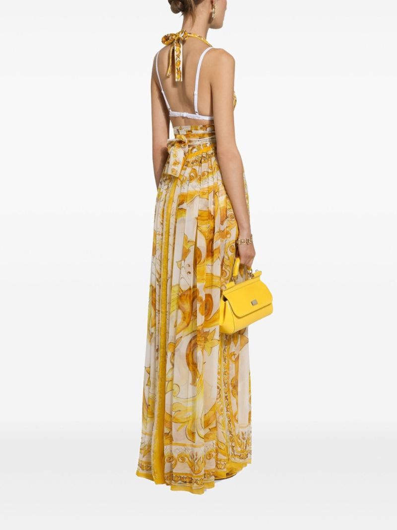 Yellow Majolica Silk Dress