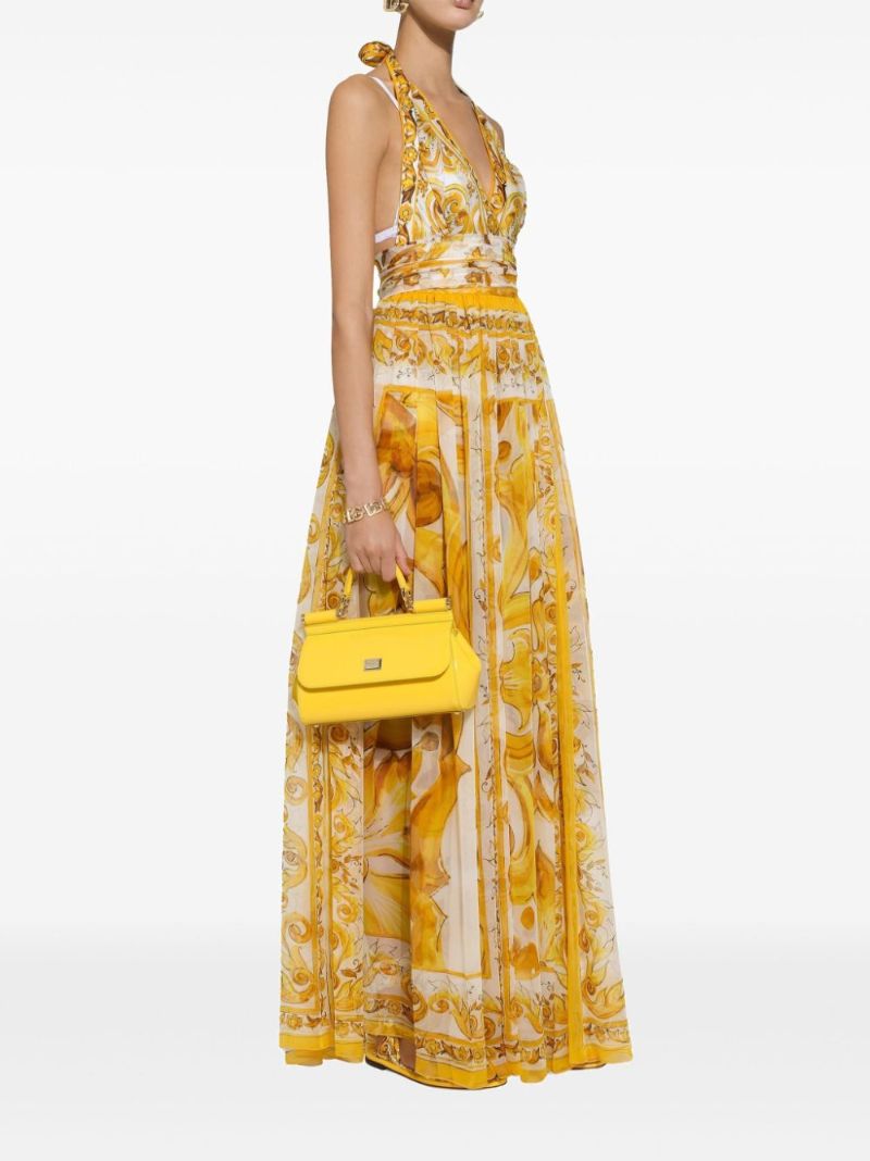 Yellow Majolica Silk Dress