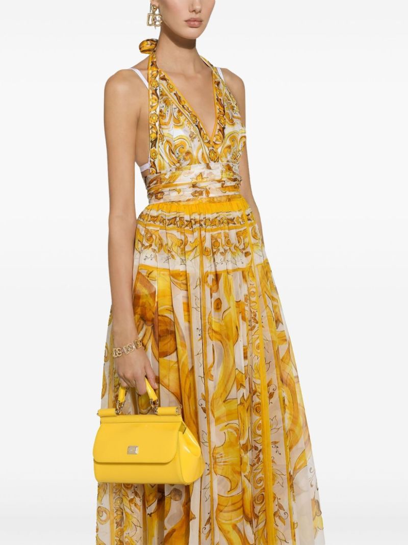 Yellow Majolica Silk Dress